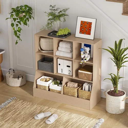 Miniatura 6 de DINZI LVJ Organizador de almacenamiento de juguetes, estantería para niños, gabinete de almacenamiento de juguetes de madera, estantería para niños