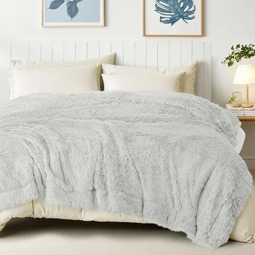 Miniatura 10 de Exclusivo Mezcla Manta de Cama Mullida de Piel Sintética Tamaño King, Mantas Reversibles Shaggy de Vellón Sherpa Teñido Tie Dye, Mantas Mullidas