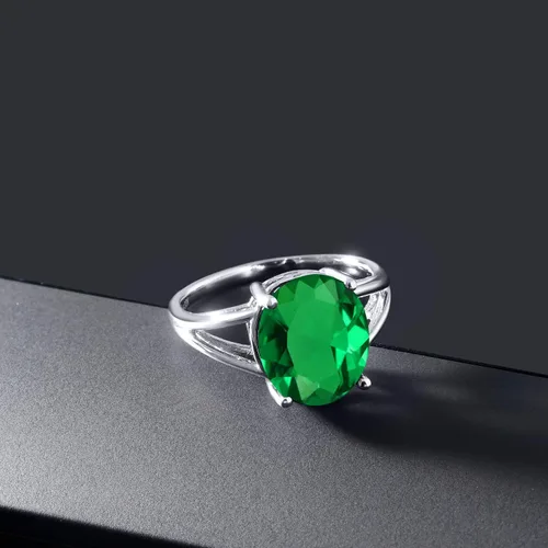 Miniatura 23 de Gem Stone King Anillo solitario con piedra preciosa de 3.00-7.00 quilates Plata de ley 925 Ovalado de 0.47 x 0.49 pulgadas Anillo