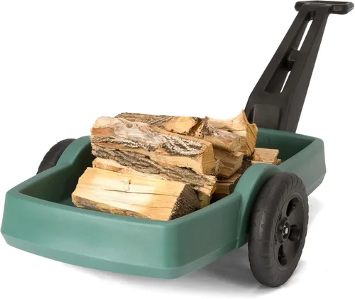 Miniatura 6 de Simplay3 Carrito para exteriores para patio y jardín, mango largo, fácil de girar, 2 ruedas, carrito de plástico resistente para el patio trasero
