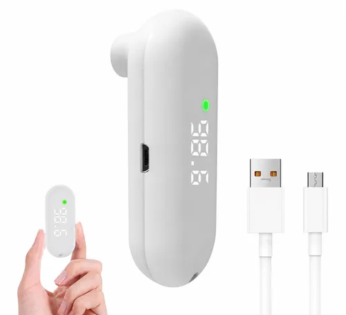 Miniatura 2 de Termómetro médico recargable para la frente para adultos y niños, termómetro digital sin contacto negro con lectura rápida sin contacto de 1