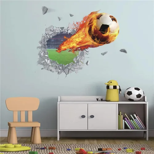 Miniatura 3 de IARTTOP Decoración de pared de fútbol 3D – Calcomanías de fútbol para decoración de habitaciones – Dispara para niños, niños, aula, dormitorio