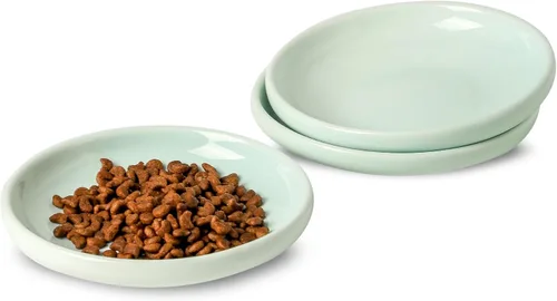 Miniatura 12 de 3 cuencos de cerámica para gatos, tazón de comida para mascotas de 5.5 pulgadas, platos para comida y agua, plato para perros pequeños (verde)