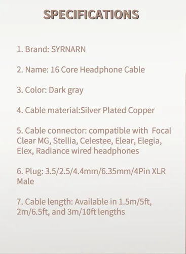 Miniatura 8 de Cable equilibrado de 0.173 in compatible con auriculares Focal Clear MG, Stellia, Celestee, Elear, Elegia, Elex, Radiance para cable focal