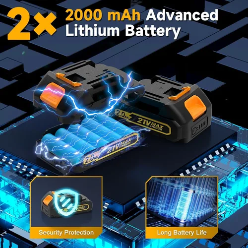 Miniatura 3 de Mini motosierra inalámbrica de 6 pulgadas, motosierra eléctrica sin escobillas con 2 baterías de 2000 mAh, motosierra a batería para poda de jardín