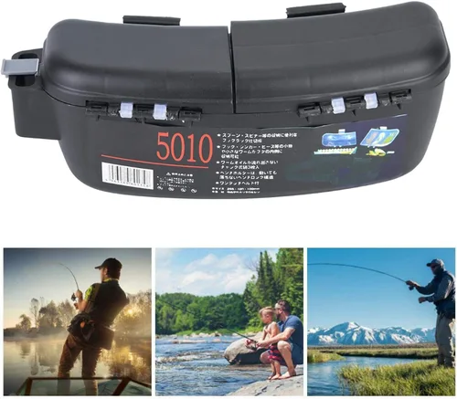 Miniatura 6 de Bolsa de cintura de pesca, caja organizadora de aparejos de pesca multifuncional portátil, bolsa de cintura, para señuelos cebos gancho, cintura