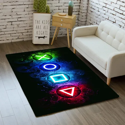 Miniatura 23 de BATATADOCE Alfombras de videojuegos para dormitorio de niños, alfombras para sala de juegos, decoración de juegos para niños, alfombra de área