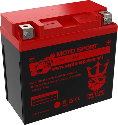 Miniatura 3 de Batería Neptune Power Professional YTX20HL-BS / YTX20L, alto rendimiento, sin mantenimiento, batería sellada para motocicleta AGM ETX20HL BS