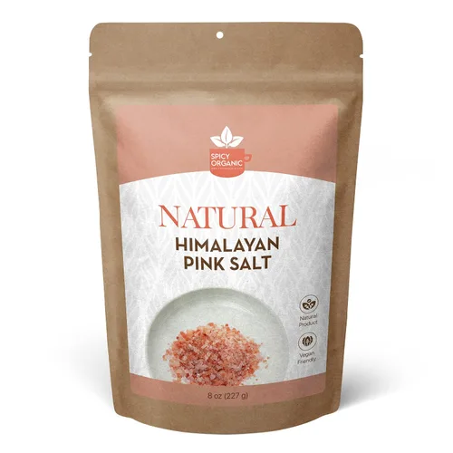Miniatura 8 de SPICY ORGANIC Sal natural del Himalaya sin OMG, sal rosa del Himalaya sin gluten, rica en 80 minerales y elementos, 4 onzas.