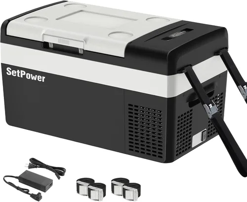 Miniatura 10 de Setpower FC15 Refrigerador Portátil Enfriador Eléctrico Con Adaptador AC, 15L/15.8QT Refrigerador de Carro de 12 Voltios, -4℉-68℉ Refrigerador