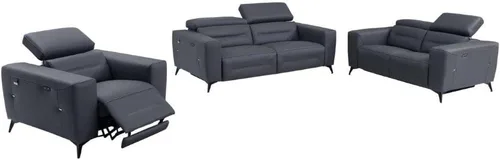 Miniatura 15 de BlackJack Furniture Ferrara - Sofá reclinable de cuero italiano de grano superior con puertos USB para cargar dispositivos, reposacabezas ajustables