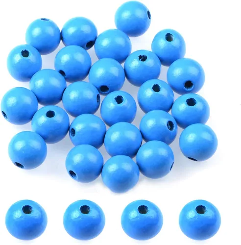 Miniatura 34 de AD Beads Cuentas de madera con espacio libre para manualidades, cuentas de madera con agujero grande surtidas para hacer collares, pulseras