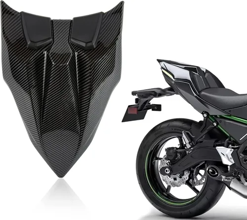 Cubierta de capó para asiento de pasajero trasero para Ninja 650 Z650 2017 2018 2019 2020 2021 2022 2023 2024 (pintura de fibra de carbono)