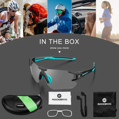 Miniatura 5 de ROCKBROS Gafas de sol de ciclismo fotocromáticas para hombres y mujeres, gafas deportivas con protección UV