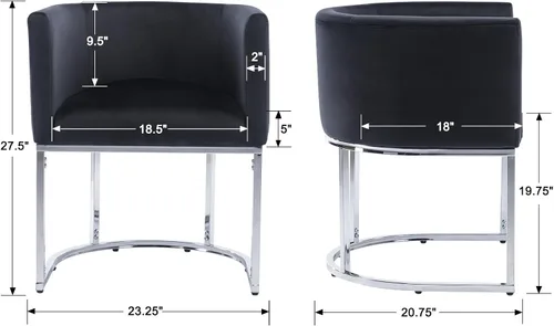 Miniatura 3 de RIVOVA Silla de Comedor Tapizada, Sillón Lateral Moderno Tipo Barril, Sillas de Comedor, Sillón Cómodo, Silla Lateral de Cocina con Patas de Metal