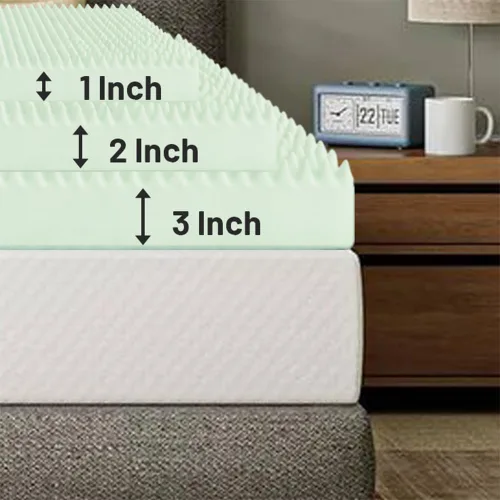 Miniatura 4 de 2-Inch Convoluted High Density Foam Mattress Topper, CertiPUR-US Certified for Superior Comfort and Support, Full, Green