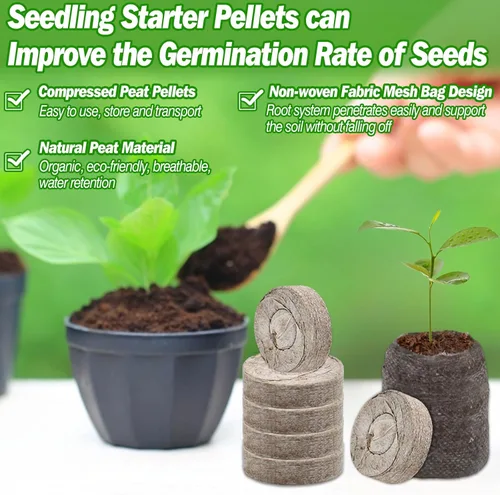 Miniatura 3 de ZeeDix 200 pellets de turba de 1.417 in para el inicio de semillas, cápsulas de tierra comprimidas para verduras, hierbas y flores, jardinería 200