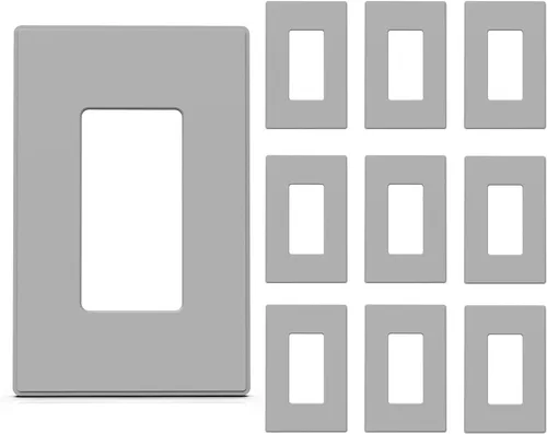 Miniatura 7 de ELEGRP Placas de pared decorativas sin tornillos de 2 posiciones, placas de cubierta de tamaño mediano, cubierta de placa frontal termoplástica Negro