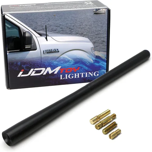 iJDMTOY Juego de antena de radio corta de 7 pulgadas compatible con Ford Toyota Dodge/RAM, Nissan Trucks, acabado negro mate