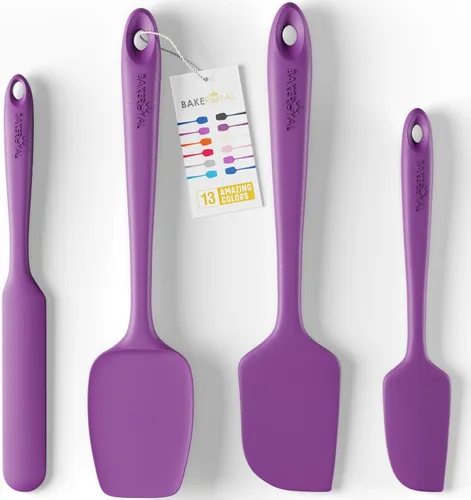 BakeRoyal Juego de espátulas de silicona – 4 espátulas de goma de silicona resistente al calor 600°F para tareas diarias – Espátulas de cocina de