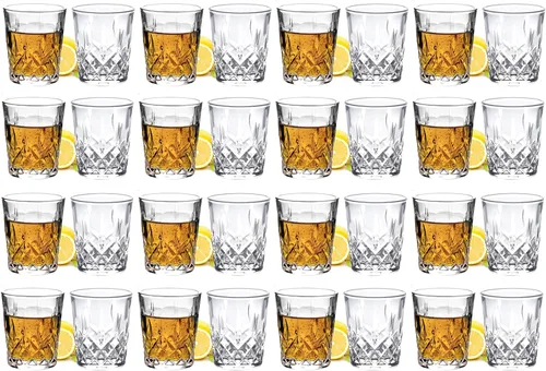 Miniatura 10 de JAIEF Vasos de chupito de tequila de 1.7 onzas con base pesada, vasos de cristal cordial (16)