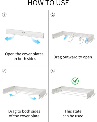 Miniatura 5 de JOOM Estante de secado de ropa plegable, estante de secado montado en la pared, estante de secado de ropa, 31.5 pulgadas de ancho, 5 varillas