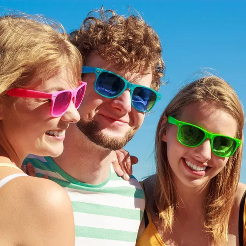 Miniatura 79 de Suministros para regalos de fiesta de colores neón Paquete de 8 gafas de sol unisex