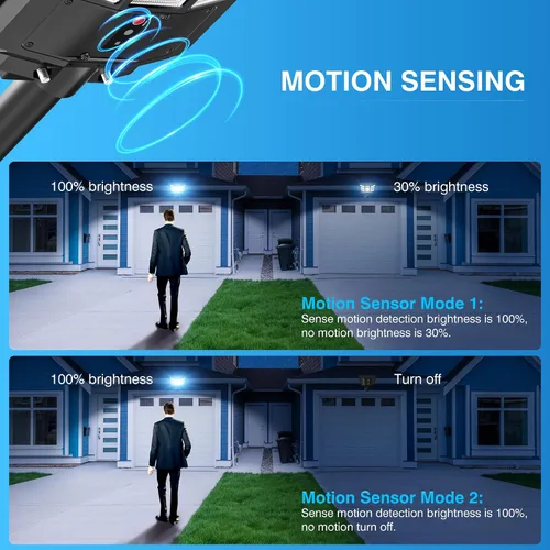 Miniatura 3 de OKPRO Farola solar de 5000 W para estacionamiento al aire libre, gran angular IP66 impermeable, 6500 K del atardecer al amanecer, LED con sensor