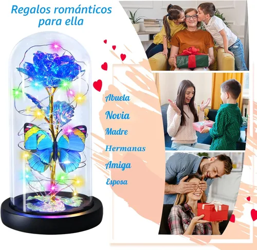 Miniatura 6 de Regalos de Cumpleaños de Rosa Flor de Mariposa Azul - Regalos para Mujeres para Ella Día de San Valentín Día de las Madres Aniversario Navidad