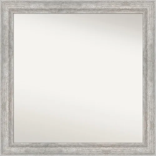 Amanti Art Espejo de baño plateado para sobre fregadero, 23 x 23 pulgadas, espejo cuadrado plateado en ángulo, marco de madera moderno medio, se