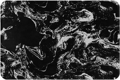 Miniatura 12 de Alfombra de baño con textura de mármol blanco y negro, antideslizante, lavable a máquina, alfombra de ducha para decoración del hogar, tapetes