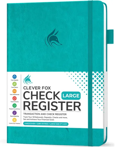 Miniatura 8 de Clever Fox Libro de registro de cheques – Registro de transacciones de lujo, libro de contabilidad contable, registro de cheques y libro de registro