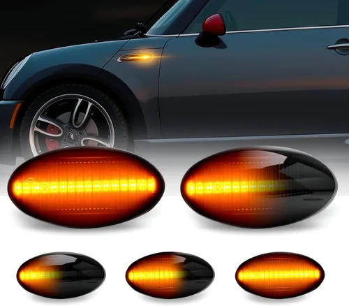 Miniatura 8 de D-Lumina Luces LED Secuenciales de Marcador Lateral Señal de Giro Conjunto de Lámpara Intermitente Lente Transparente para MINI Cooper R50 R52 R53