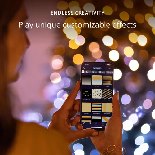 Miniatura 4 de Twinkly Cuerdas de 250 luces LED blancas, cadena de luces LED para exteriores e interiores, luces blancas de Navidad de cálido a fresco, LED