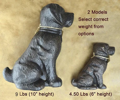 Miniatura 3 de Lulu Decor, Tope decorativo de hierro fundido para puerta de perro, topes de puerta, escultura, estatua de perro (negro, 4.50 libras)