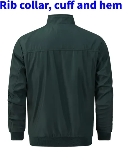 Miniatura 2 de TLZC Chaqueta casual para hombre, rompevientos para exteriores, ligera, softshell