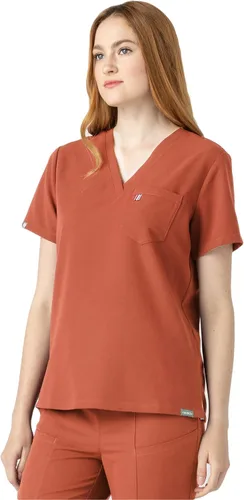Miniatura 2 de Mediclo Sal Essential - Camiseta médica para mujer, respetuosa con el medio ambiente, sostenible, con cuello en V, bolsillo en el pecho, ropa