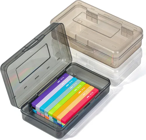 Miniatura 18 de Mr. Pen - Cajas de lápices transparentes, paquete de 6, 7.9 x 4.5 x 2.4 pulgadas, azul transparente, tapa hermética, organizador de cajas de lápices