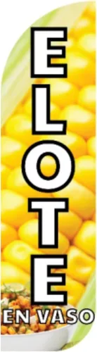 OnPoint Wares Bandera de Elote En Vaso – Paquete individual | Cartel publicitario exterior de 3 pies x 11.5 pies | Letrero de poliéster resistente a