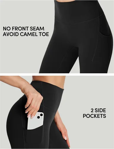 Miniatura 3 de IUGA Pantalones deportivos para yoga y entrenamiento para mujer, de talle alto, con control de abdomen, bolsillos, tela elástica en 4direcciones