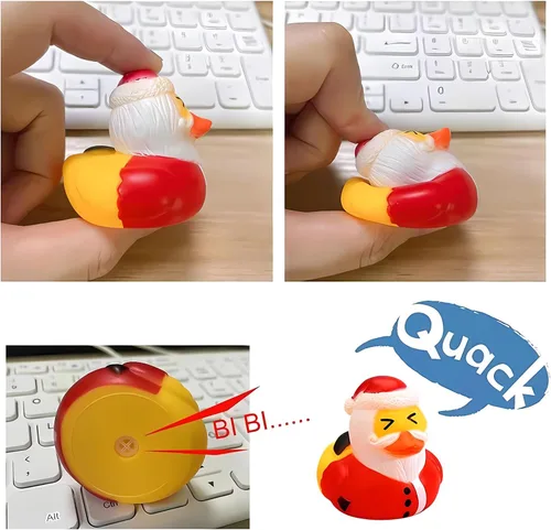 Miniatura 7 de Calendario de Adviento 2025, patos de goma, juguetes de baño, caja ciega de Navidad, patos de juguete, mini patos para niños, niñas, decoración