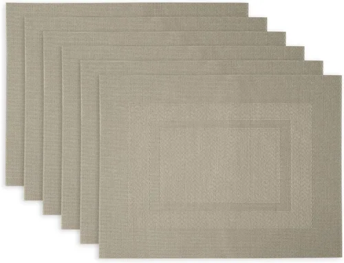 Miniatura 20 de DII PVC Tabletop Collection Woven Indoor / Outdoor - Juego de manteles individuales, 13x17.25, aguamarina, 6 piezas