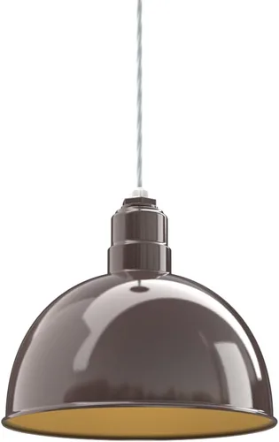Miniatura 12 de Steel Lighting Co. Colgante de cuenco rosa Lámpara montada en el techo Cúpula de 15 pulgadas vástago de 12 pulgadas Estilo granero de acero