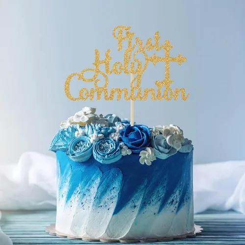 Miniatura 3 de Decoración para tartas de primera comunión, Dios bendiga a este niño/Mi Primera Comunión, cumpleaños religioso de niños/baby shower/mi