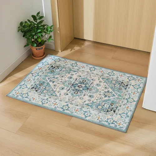Syalife Alfombras de 2 x 3 pulgadas, alfombras pequeñas lavables y antideslizantes para entrada, cocina, baño, habitación de niños, alfombra de