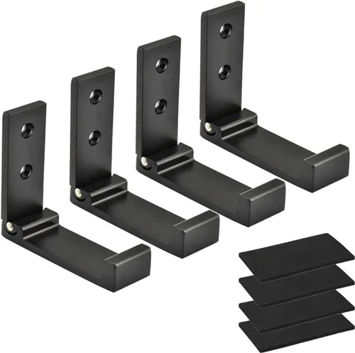 Miniatura 13 de Ganchos plegables para abrigos, ganchos plegables de pared para colgar de aleación de aluminio, colgador de tela, soporte para auriculares, gancho