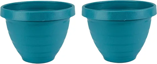 Miniatura 12 de The HC Companies Rings Maceta para Flores - Maceta de riego automático para hierbas y más – Maceta redonda ligera para exteriores e interiores