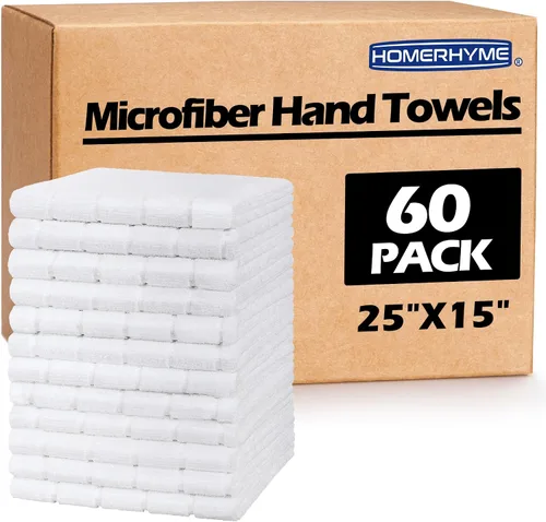 Miniatura 9 de Toallas de Baño de Mano de Microfibra, Paquete de 6 de 25 x 15 pulgadas Toallas de Mano Grises para Baño, Multiusos de Secado Rápido Sin Pelusas