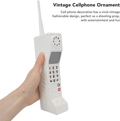 Miniatura 5 de VINGVO Modelo retro de teléfono celular, accesorio de teléfono de ladrillo antiguo de los años 80 y 90, accesorio de teléfono falso para fiesta