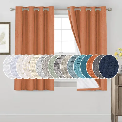 Miniatura 165 de Primitive - Cortinas opacas 100 % de lino texturizado natural para dormitorio, sala de estar, cortinas para ahorra energía, tela de arpillera